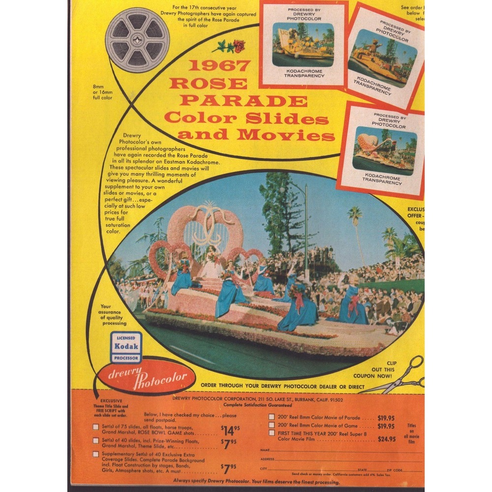 Vintage 1967 78th Pasadena Tournament of Roses Program Travel Tales Flowers - Picture 2 of 3